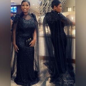 SHEIN Black Shimmer Maxi Dress